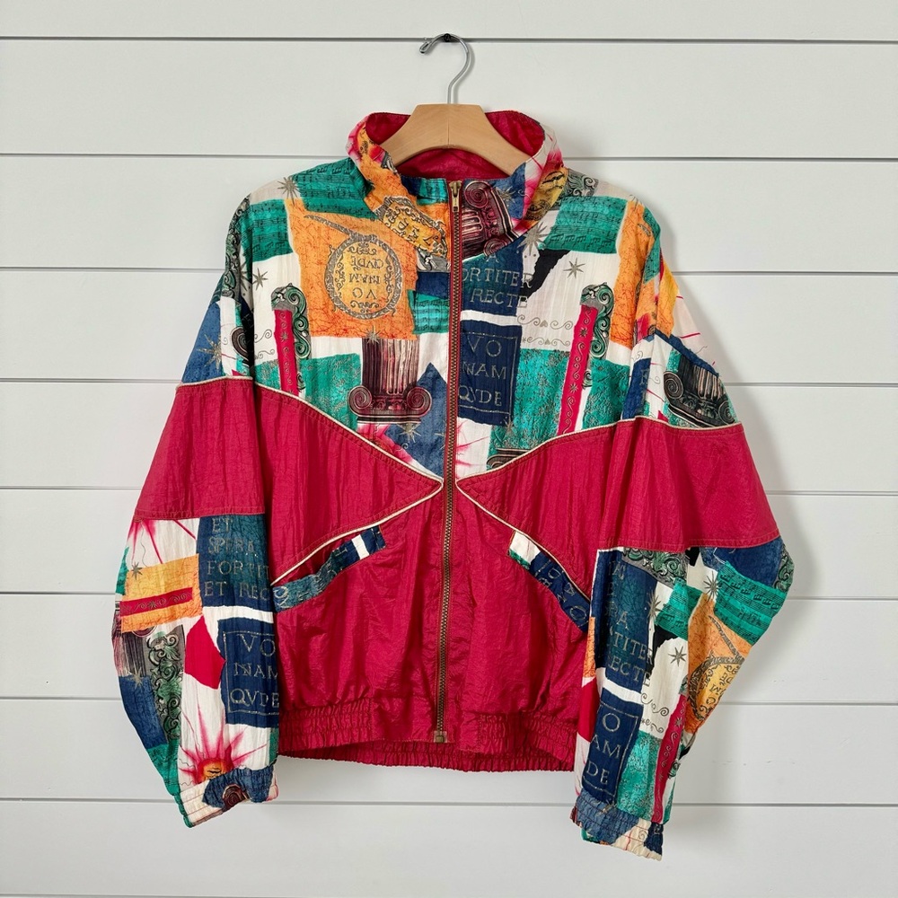 Vintage 90s All Over Print Windbreaker Jacket | Medium